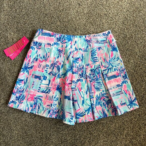 Lilly Pulitzer Luxletic Frazer Skort Pleated Multicolor Print Size 2 Lightweight - Picture 4 of 4